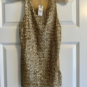 Express Gold Sequin Sleeveless Top